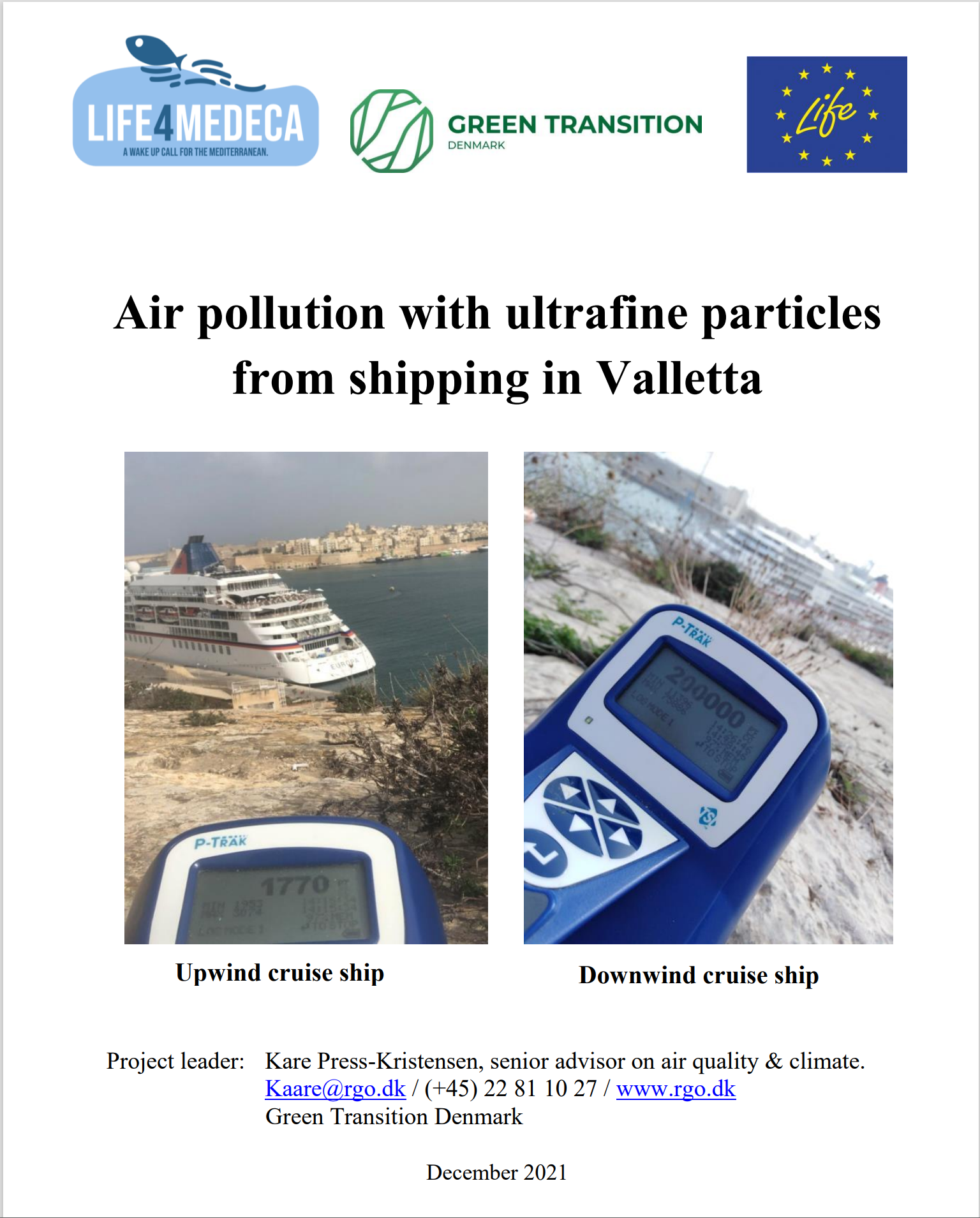 Air pollution with ultrafine particles from shipping in Valletta