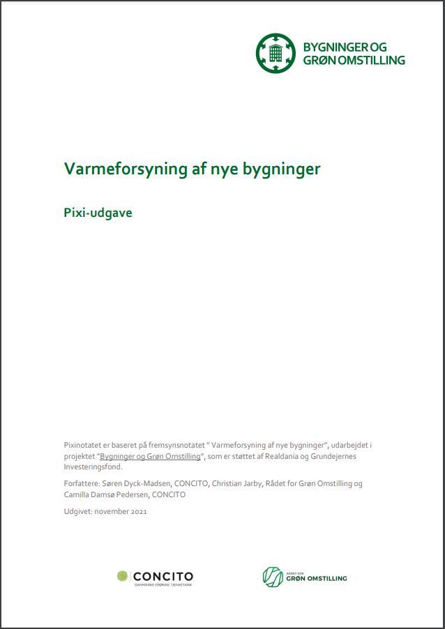 Varmeforsyning af nye bygninger – Pixi-udgave