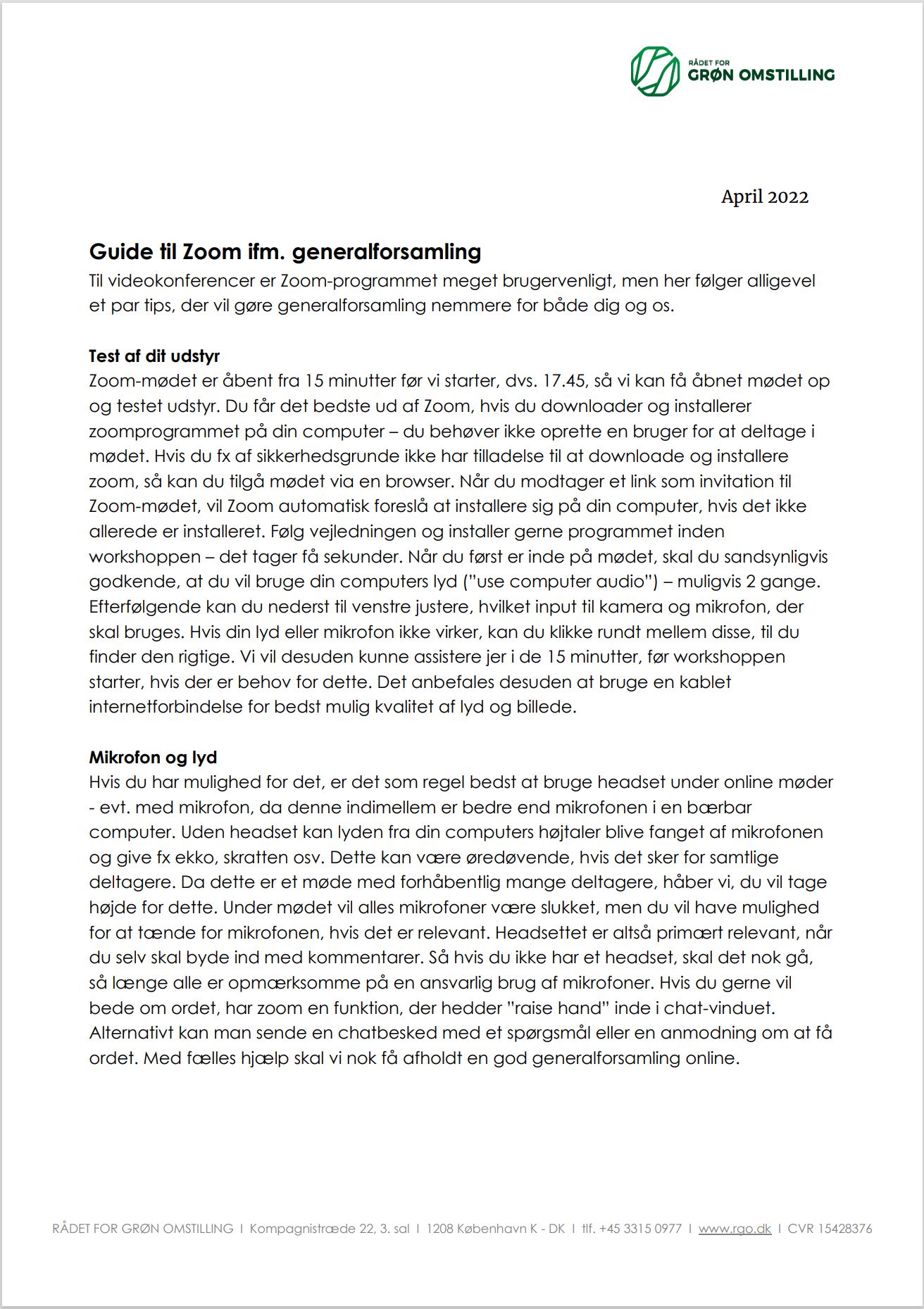 Guide til Zoom – Generalforsamling 2022