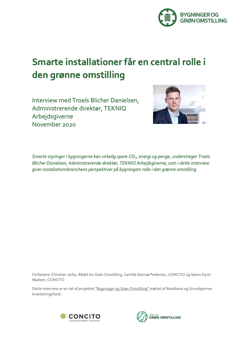 Interview: Smarte installationer får en central rolle i den grønne omstilling, Troels Blicher Danielsen, administrerende direktør, TEKNIQ