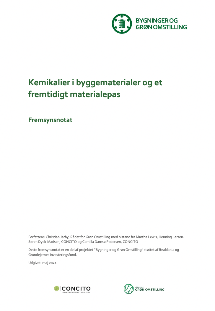 Fremsynsnotat: Kemikalier i byggematerialer og et fremtidigt materialepas