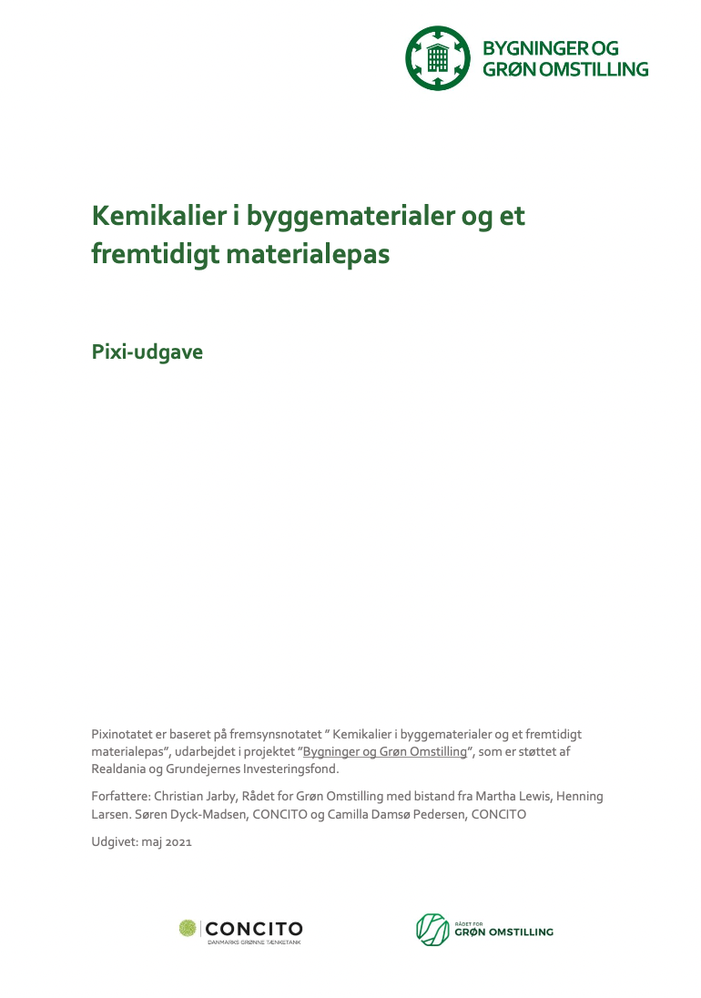 Kemikalier i byggematerialer og et fremtidigt materialepas Pixi-udgave