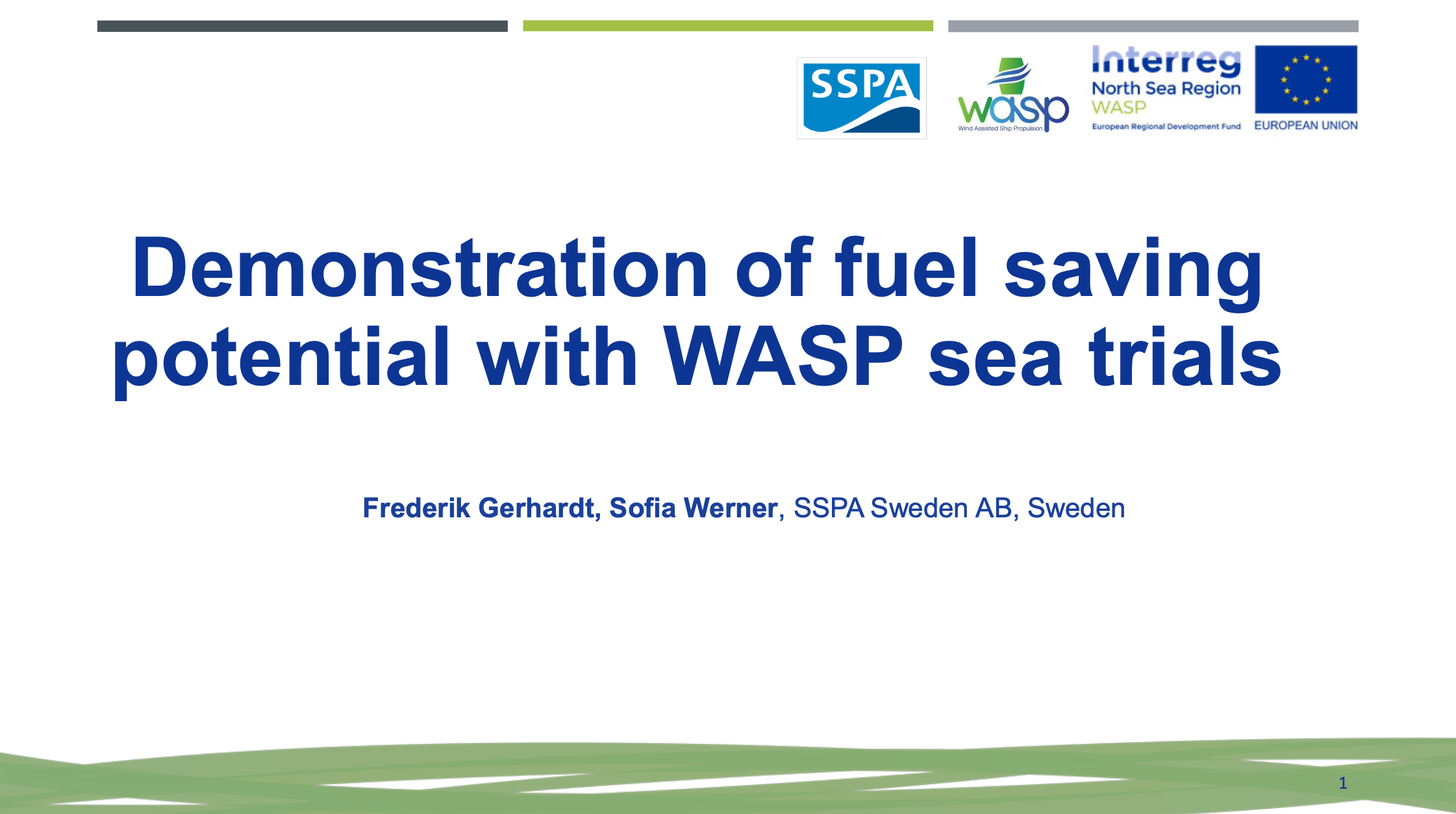 Præsentation: Demonstration of fuel saving potential with WASP sea trials