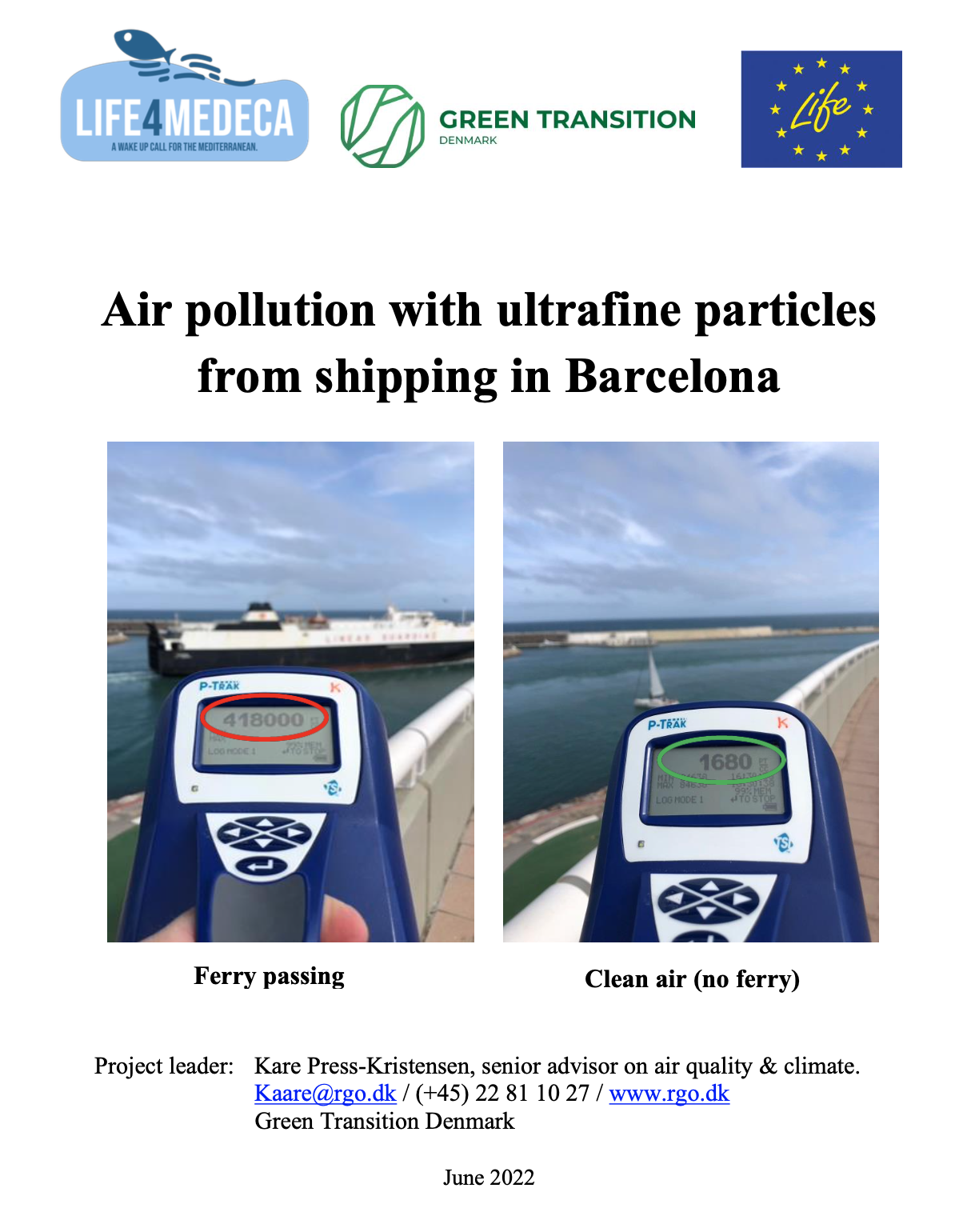 Air pollution with ultrafine particles from shipping in Barcelona