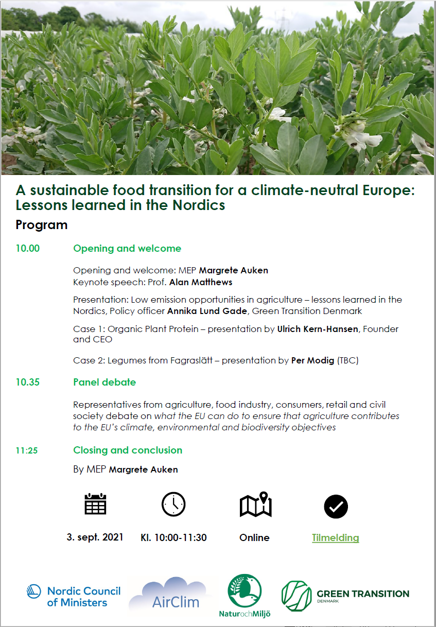 A sustainable food transition for a climate-neutral Europe: Lessons learned in the Nordics