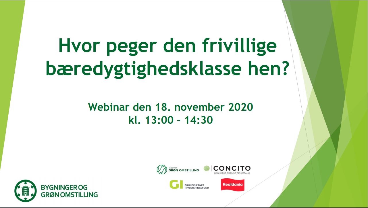 Præsentationer fra webinar om den frivillige nye bæredygtighedsklasse den 18. november 2020